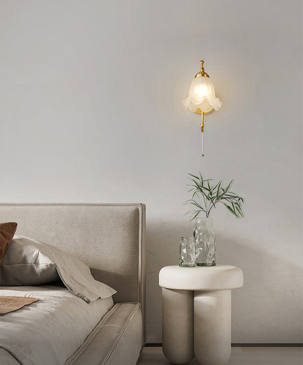 French retro lily of the valley flower wall lamp