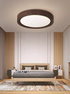 Einfache runde Deckenlampe für Schlafzimmer mit Holzmaserung