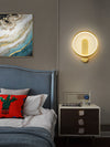 All copper minimalist round wall lamp