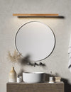 Applique murale miroir à LED en bois massif de style bûche