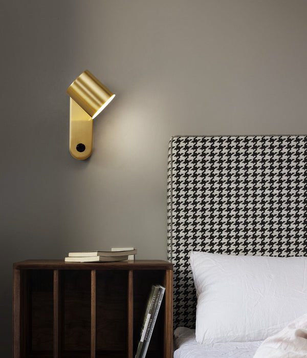 Applique murale de chambre à LED tout en cuivre