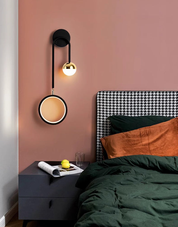 Applique murale LED minimaliste à double tête pour chambre à coucher