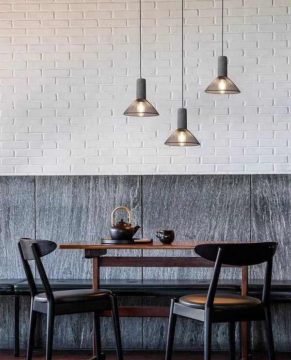 Lustre rétro à tête unique en ciment