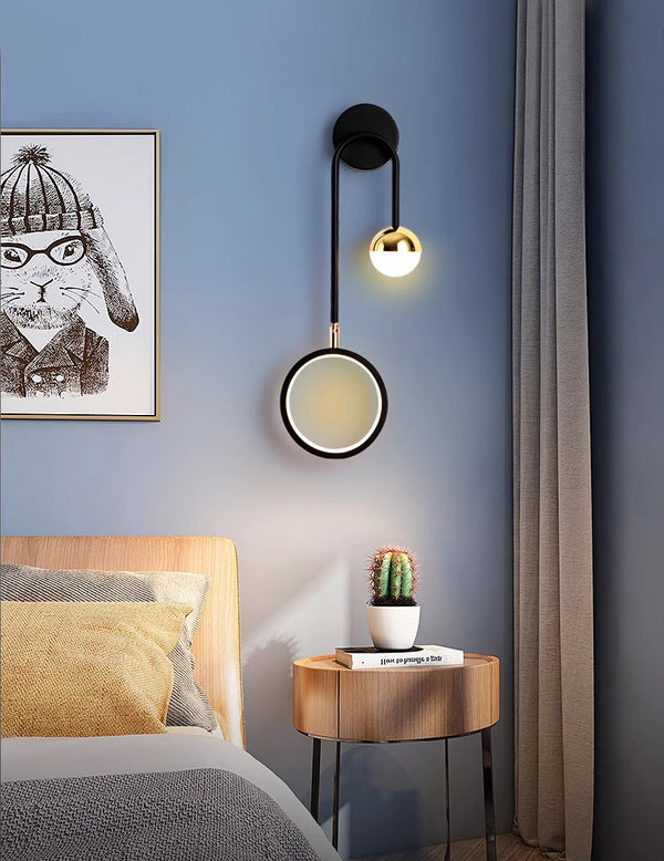 Applique murale LED minimaliste à double tête pour chambre à coucher