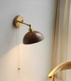 Walnut all copper wall lamp