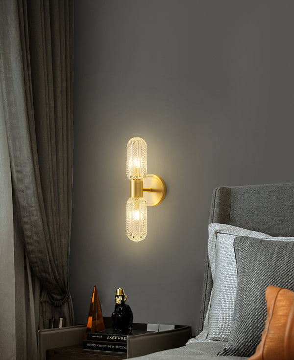 All copper light luxury glass wall lamp