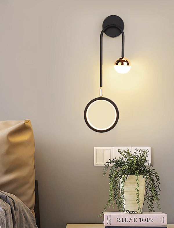 Applique murale LED minimaliste à double tête pour chambre à coucher