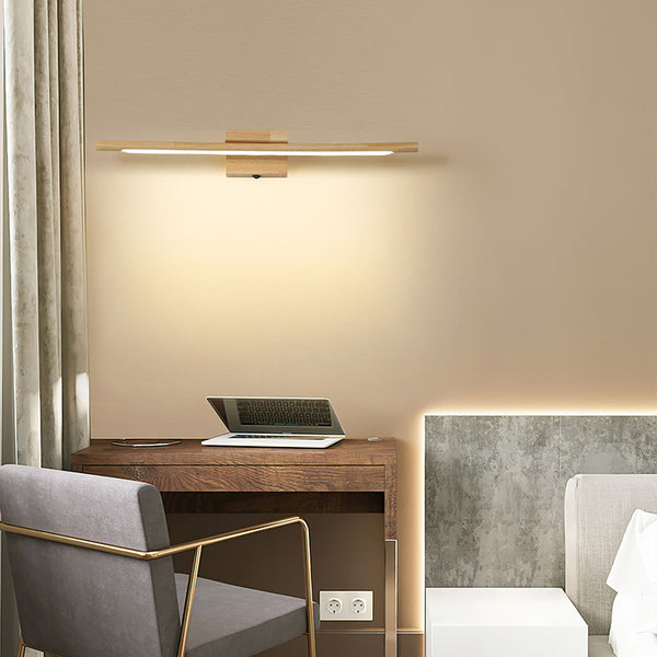 Applique murale nordique en bois massif avec miroir