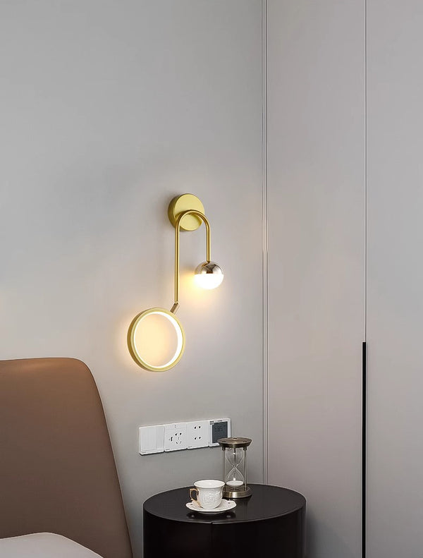 Applique murale LED minimaliste à double tête pour chambre à coucher