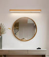 Applique murale miroir à LED en bois massif de style bûche