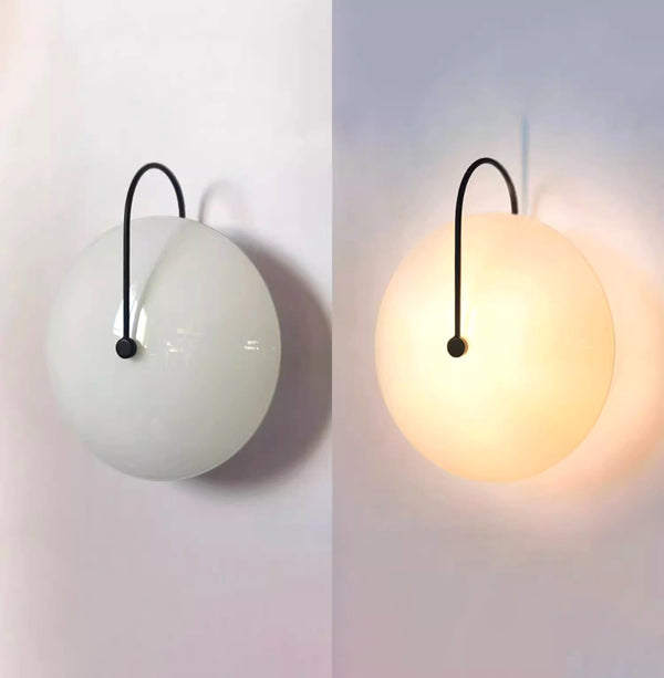 Nordic round glass aisle wall lamp