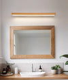 Applique murale miroir à LED en bois massif de style bûche