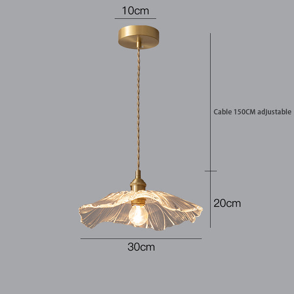 Lustre créatif en verre en forme de feuille de lotus