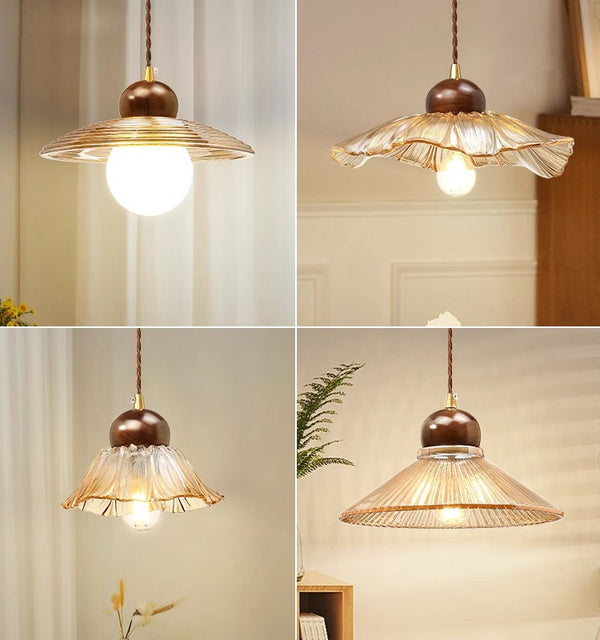 Lustre médiéval en verre de noyer