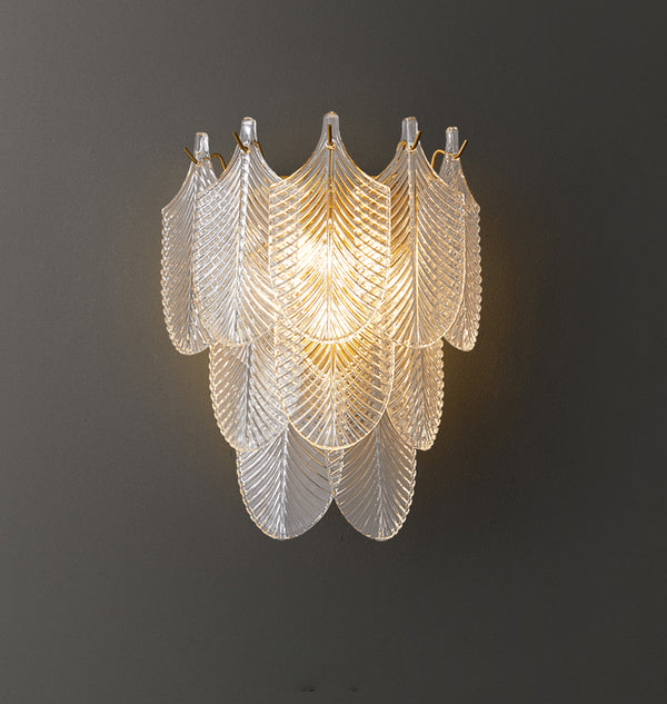 French cream style glass wall lamp