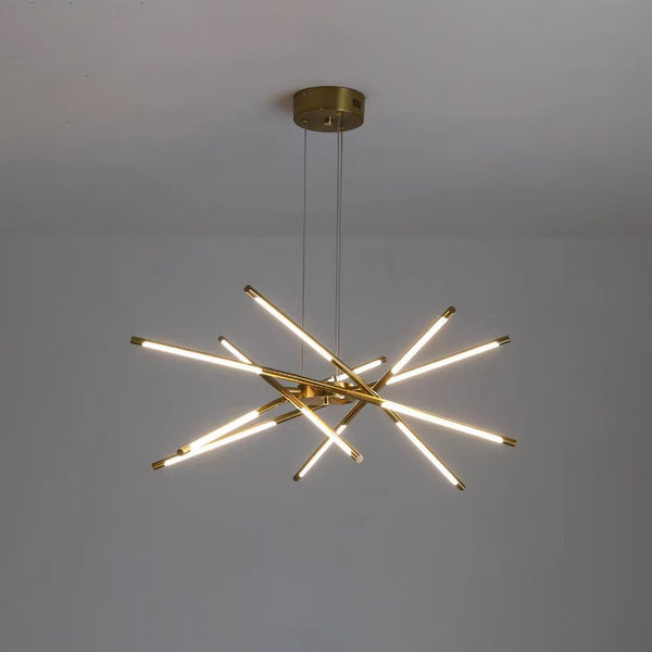 Geometric line LED chandelier