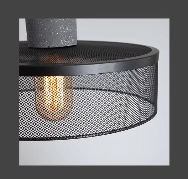 Lustre rétro à tête unique en ciment