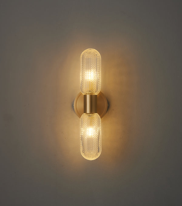 All copper light luxury glass wall lamp
