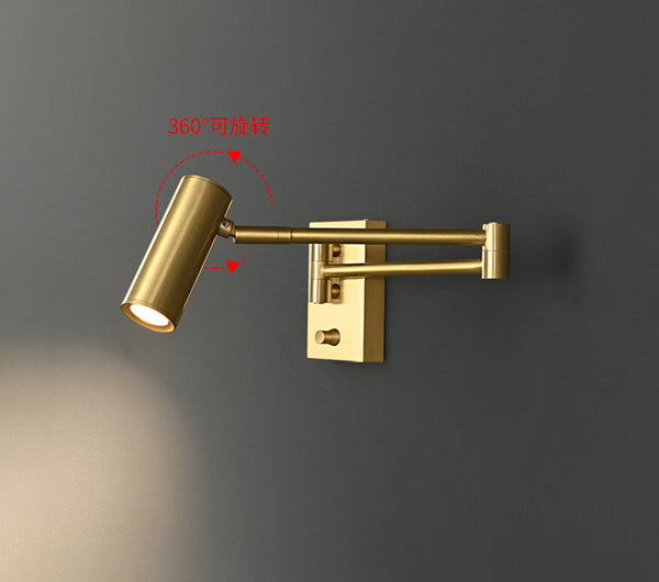 All copper swing arm wall lamp