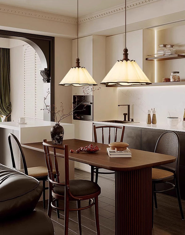 Lustre de restaurant en tissu rétro français