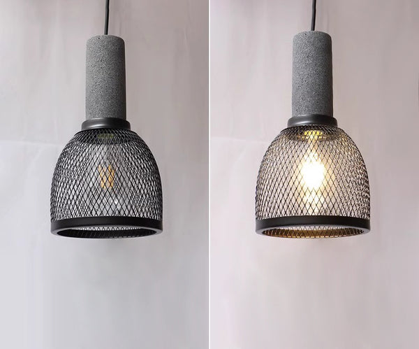 Lustre rétro à tête unique en ciment