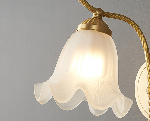 French retro lily of the valley flower wall lamp