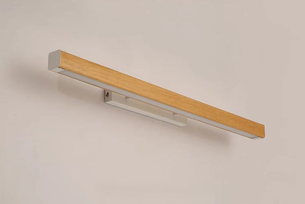 Applique murale miroir à LED en bois massif de style bûche