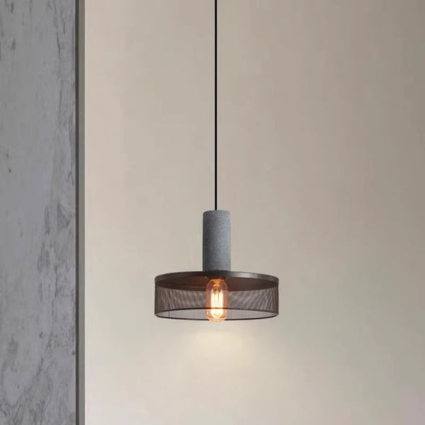 Lustre rétro à tête unique en ciment