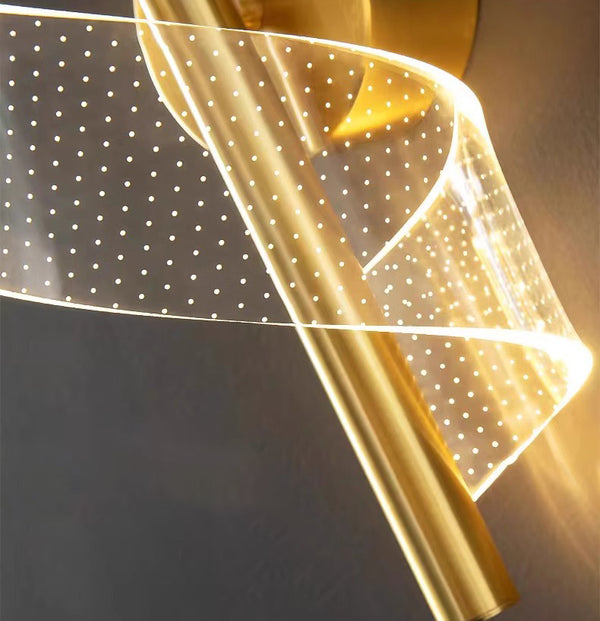 All copper spiral led wall light