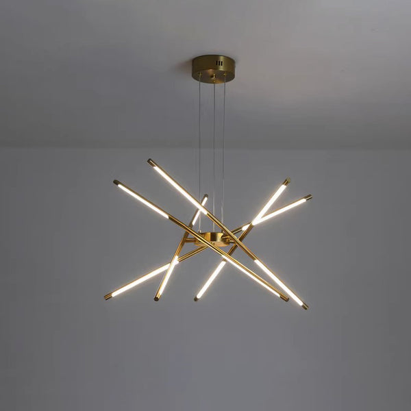 Geometric line LED chandelier