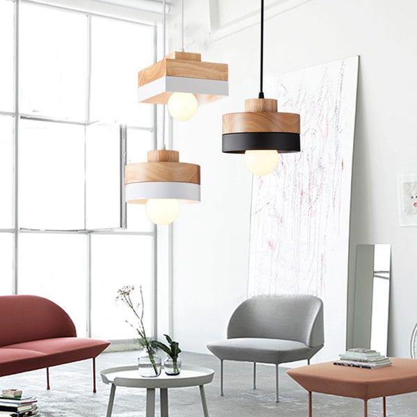 Creative macaron wooden chandelier