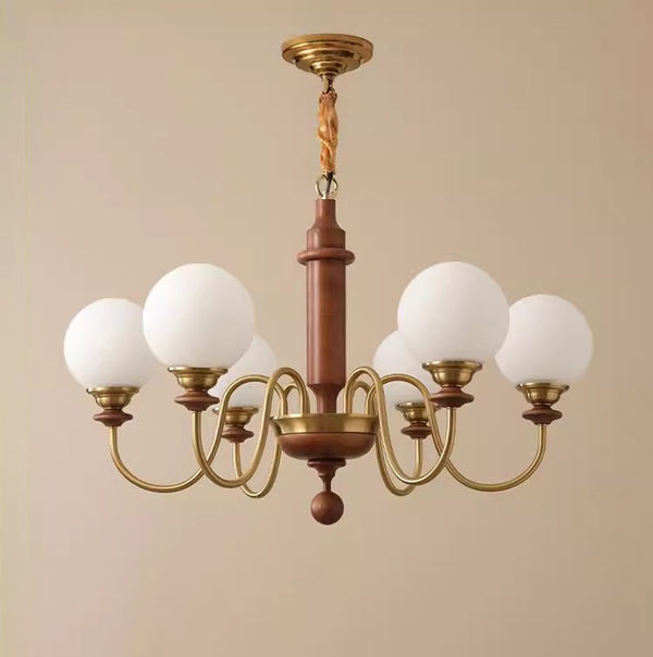 Vintage solid wood magic beans chandelier