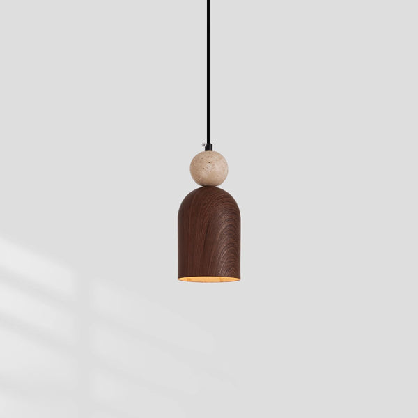 Japanese style walnut color chandelier