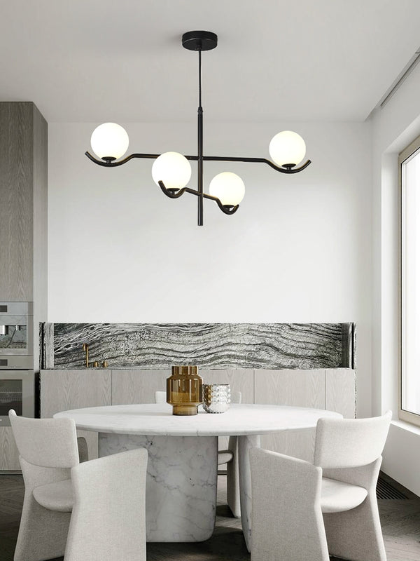 Lustre noir en forme de haricot magique long