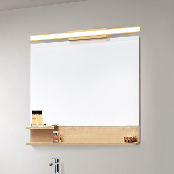 Applique murale LED en bois massif avec miroir