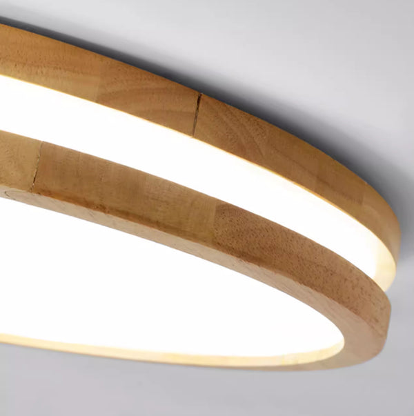 Solid wood LED ceiling light