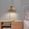 Retro plissierte Massivholz Tischlampe
