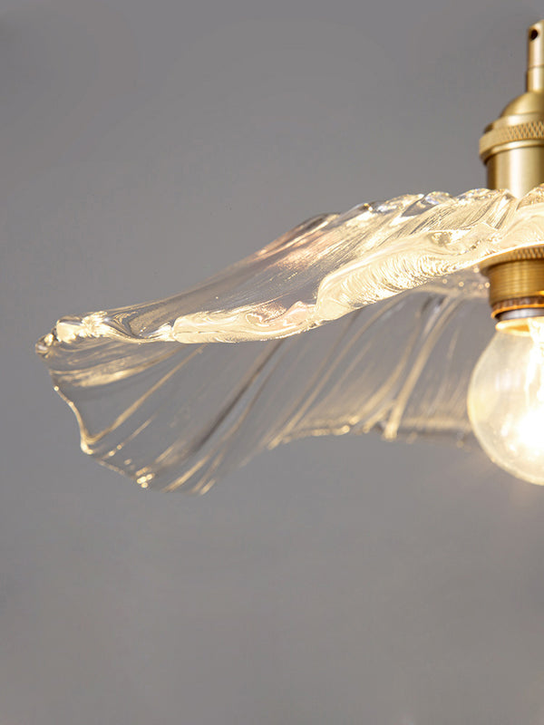 Lustre créatif en verre en forme de feuille de lotus