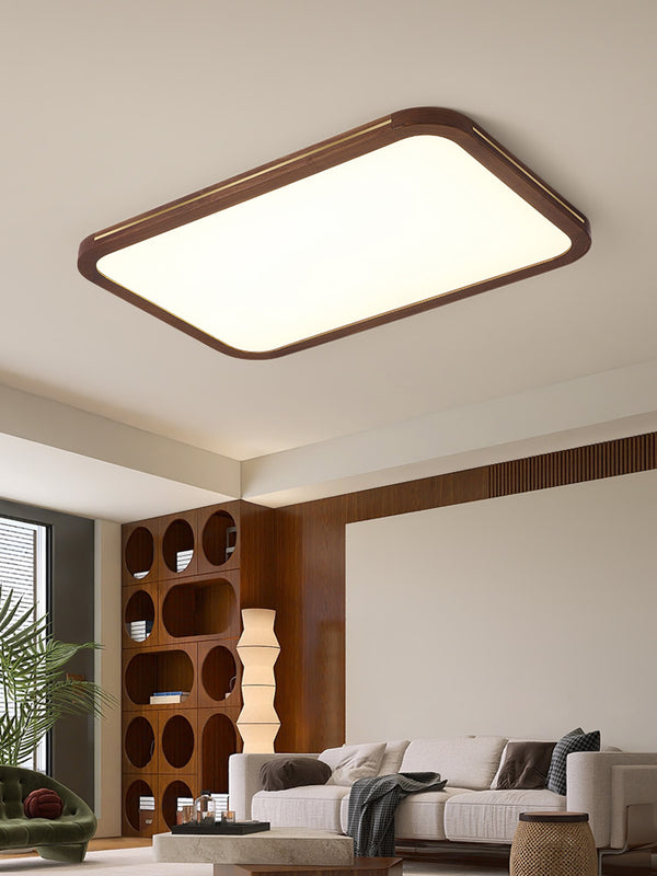 LED-Deckenleuchte aus Walnussholz