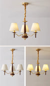 French retro solid wood living room chandelier