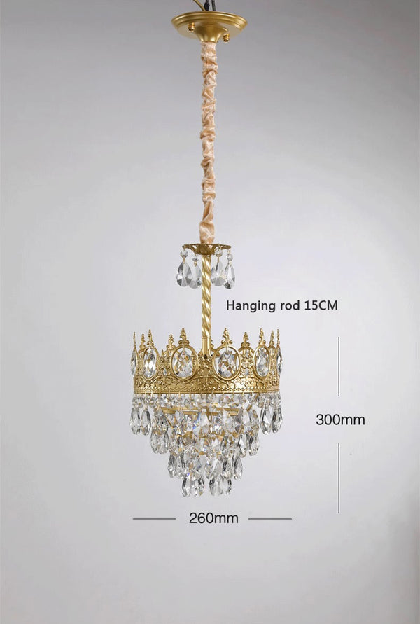 Vintage brass crystal chandelier
