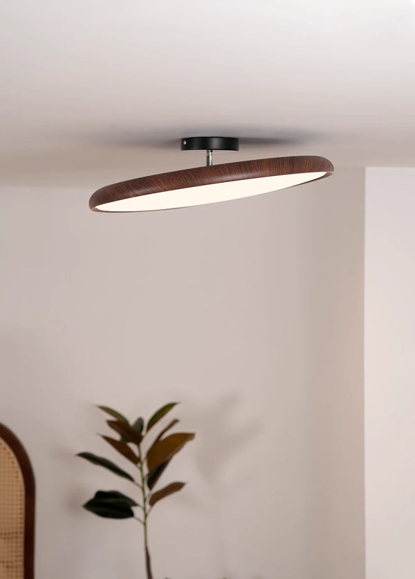 Adjustable walnut color ceiling lamp