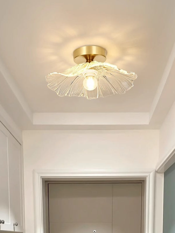 Retro lotus leaf ceiling lamp