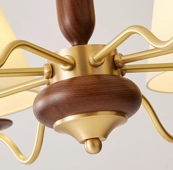 French retro solid wood living room chandelier