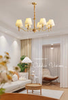 French retro solid wood living room chandelier