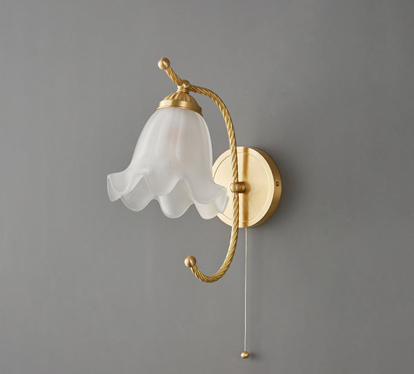 French retro lily of the valley flower wall lamp