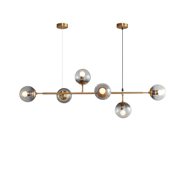 Long lustre de salle à manger en verre en forme de haricot magique