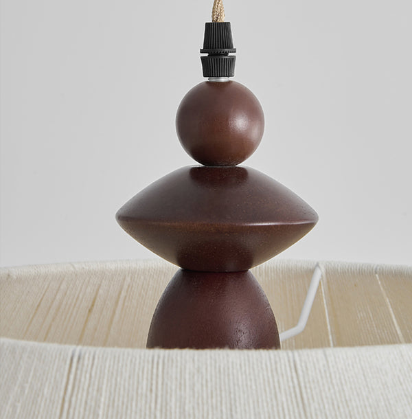 Lustre en corde de coton et tissu de style rétro