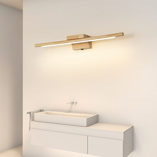 Applique murale nordique en bois massif avec miroir