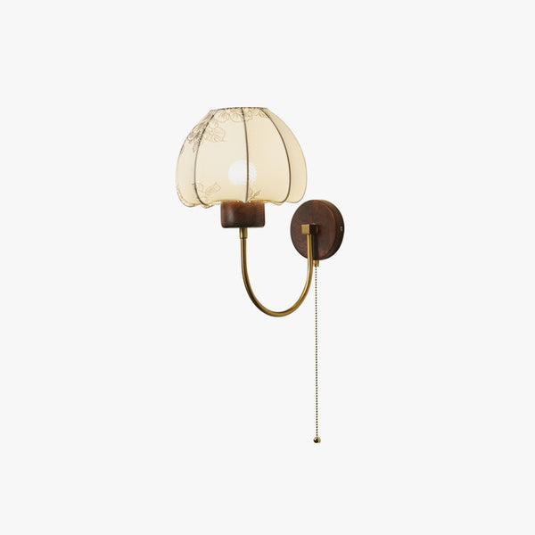 Vintage solid wood bedroom wall lamp